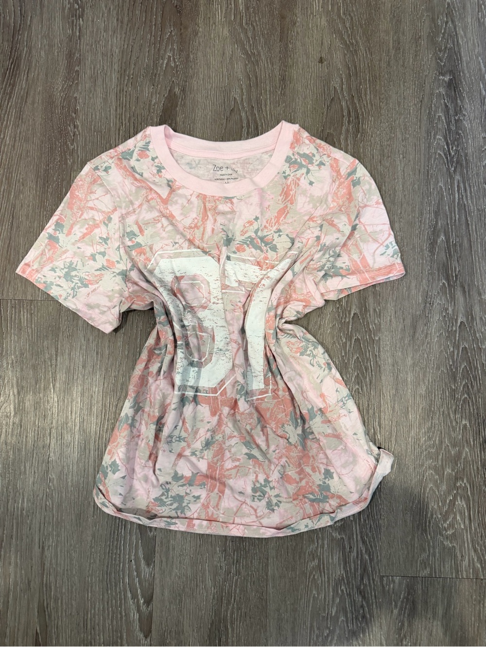 Zoe + Liv Pink Floral Number Graphic Tee